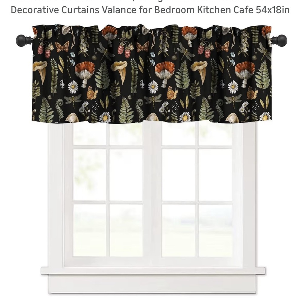 Nature-Inspired Valance’s with Mushrooms and Ferns